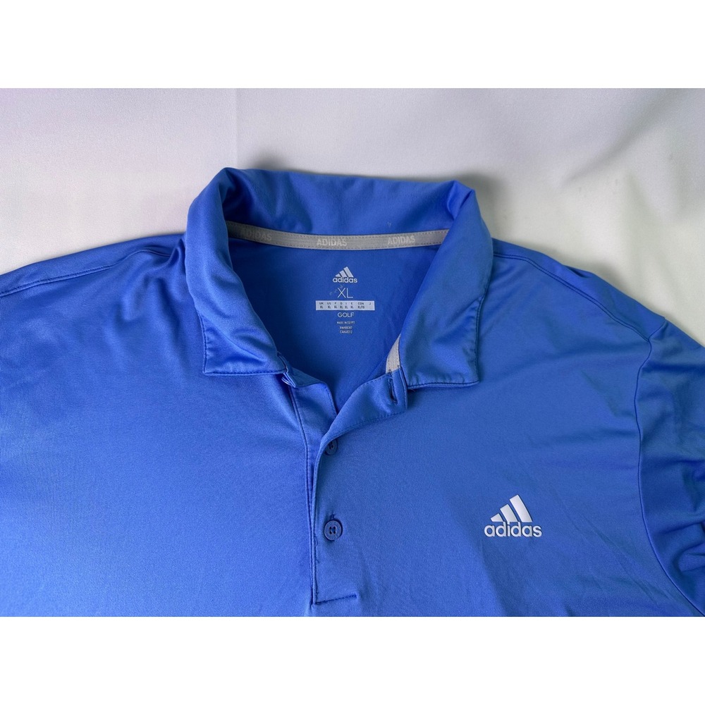 Adidas Golf Polo Shirt Mens XL Blue Short Sleeve Performance Polyester Spandex